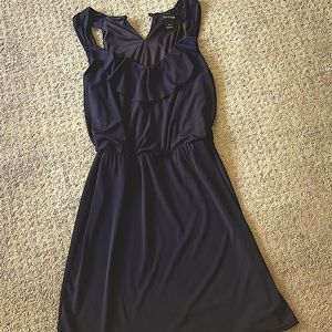 White House Black Market black ruffle dress M